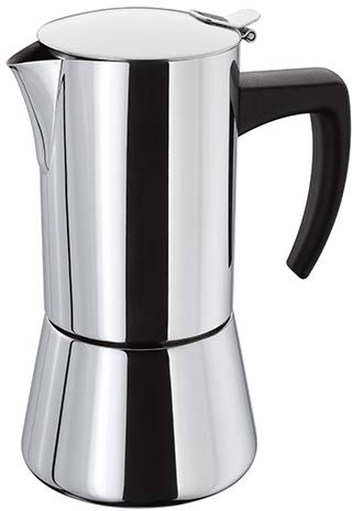 Stellar Macchina per caffè espresso in acciaio inox, 6 tazze (400 ml), adatta a induzione, lavabile in lavastoviglie