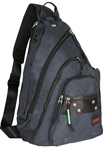 Larswon Laptop Sling Rucksack, Schultertasche 12 13 14 inch Laptop Tablette Umhängetasche Rucksack Schulter Tasche Reisen Blau