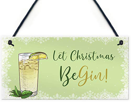 RED OCEAN Gin Sign Bar Signs And Plaques Funny Gin Gifts For Women Alcohol Gift Xmas Sign