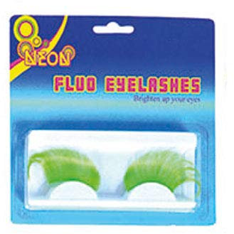 Lot de 6 - Faux cils fluo néon vert