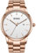 BUREI Uhren Quarz Herren Armbanduhren Minimalistische Uhr Herren Analog Wasserdicht Armbanduhr mit Datum (Roségold Weißes)
