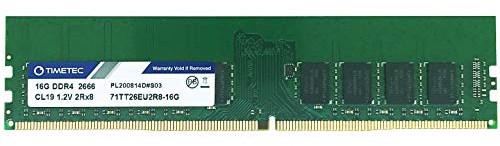 Timetec Hynix IC 16GB DDR4 2666MHz PC4-21300 ECC sin búfer 1.2V CL19 2Rx8 Dual Rank 288 Pin UDIMM Servidor Módulo de Memoria RAM Actualización (16GB)