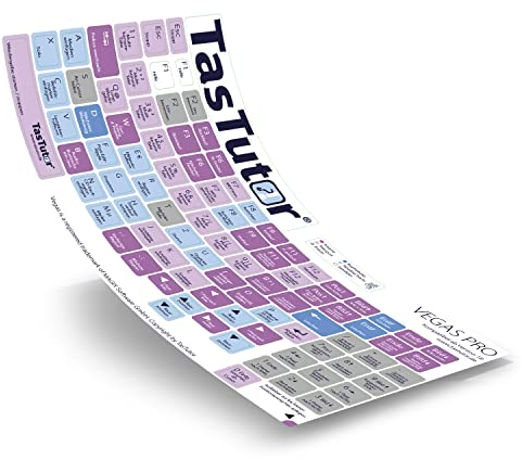 TasTutor Tastatur Aufkleber für MAGIX Vegas Pro | Tastaturaufkleber deutsch für Windows und MAC, Tastaturbefehle für Computer, Shortcuts für Laptop, Tastatur-Sticker für Controller