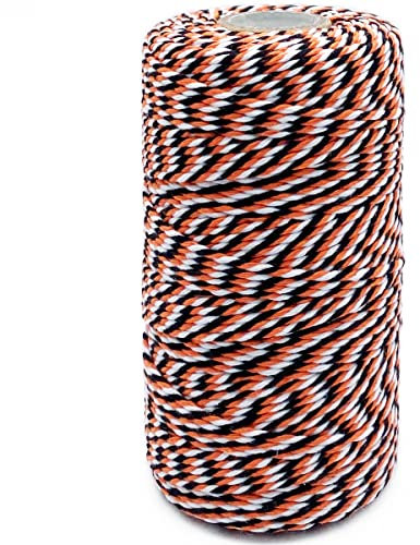 Spago da macellaio arancione e nero, spessore 2 mm, spago per Natale, Halloween, per confezioni regalo, fai da te, decorazione per la casa, arte, giardinaggio