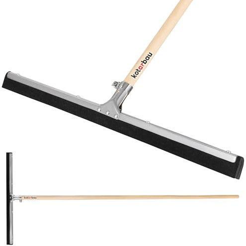 KOTARBAU® Escurresuelos con escobilla de Espuma 55 cm, Rasqueta de Aluminio con Mango de Madera, Limpiador de Suelo, Extractor de Agua, Deslizador de Agua, Rastrillo para Suelos, Limpiacristales