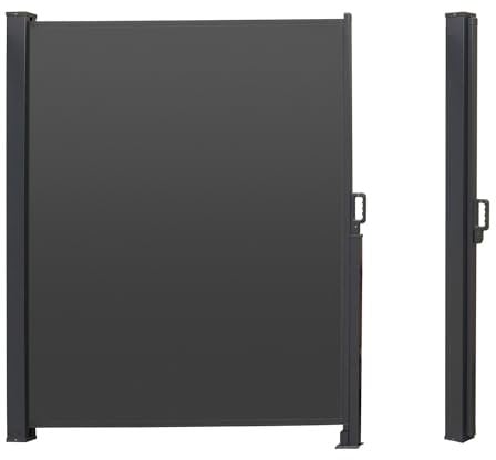 Canopée Store Latéral Extérieur Rétractable Gris - Paravent Extérieur Vertical Anthracite - Brise Vue pour Jardin, Balcon, Terrasse (Gris, 180 x 300cm)