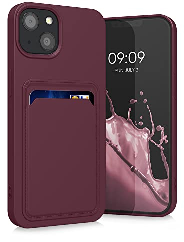 kwmobile Handyhülle kompatibel mit Apple iPhone 13 Hülle - Handy Cover mit Fach für Karten - in Tawny Red