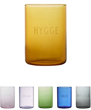 Design Letters Lieblings Trinkgläser | Perfekt als Wassergläser, Gin Gläser, Camping Gläser | Trinkgläser Bunt aus Borosilikat | Zahnputzbecher Glas Spülmaschinen & Mikrowellengeeignet 350 Ml