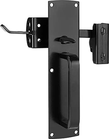 SANKINS Thumb Gate Latch Hardware Kit, Heavy Duty Self Locking Fence Latch with Handle, Door Latch Gate Lock for Wooden/Vinyl/Metal Gates, Black
