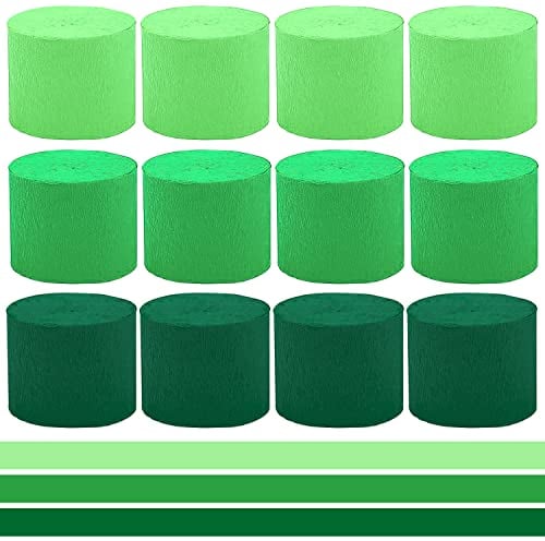 Krepppapier Grün Kreppbänder 4.5cm x 25m Kreppapier Crepe Paper für Hochzeit Geburtstagsfeier Feier Deko Papierfalten Basteln Handarbeiten Papierkunst Hintergrund Luftschlangen Papier Maibaum Bänder