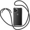 KetteTech Coque avec Cordon pour iPhone 14 Pro Max, Transparent Silicone Collier Réglable Téléphone Étui Portable Lanière Housse - Noir