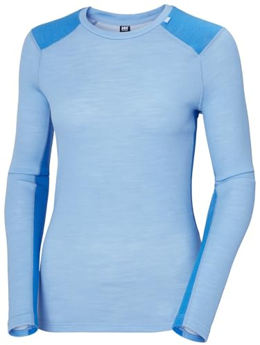 Helly Hansen Women's W LIFA Merino Midweight Crew, Bright Blue, L
