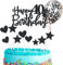 Kiwochy Glitzer 40. Geburtstag Cupcake Toppers Happy Birthday Tortendeko Schwarz Kuchendeko für Mann Frau 40 Jahre