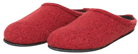 Gottstein Filzpantoffeln Alp-Comfort aus Mulesing-freier Schaf-Schurwolle mit Komfort-Einlegesohle – Handgefertigte Hausschuhe aus Wollfilz für Damen & Herren Größe EU 36-47 Rot, 36