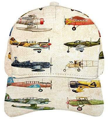 KJHBVND Baseballkappe für Herren und Damen, schwarze Vintage-Flugzeug-Militär-Fantasie-Hip-Hop-Kappen, verstellbare Snapback-Hüte, Schwarz , One size