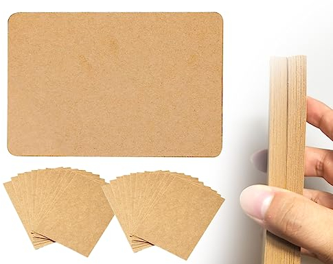 KAPSING 40 Stück Postkarten Blanko Kraftpapier 300 g/m² für Visitenkarten Erstellen Einladungskarten Karteikarten a6 Karten zum Selbstgestalten(braun)