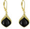 Schwarze Onyx Ohrringe Tropfen Ohrringe aus Sterling Silber 18 Karat Gelbgold Vergoldet Filigrane Boho Ohrhänger Schmuck Geschenke für Damen