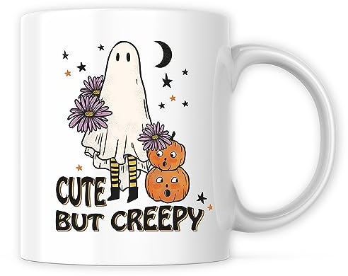 Ad Astra Graphics CFAAG0026 Kaffeetasse, niedlich, aber gruselig, 325 ml, hochwertige Kaffeetasse, Kürbisse mit Halloween-Thema, Jack O Lantern, importiert und gedruckt in den USA