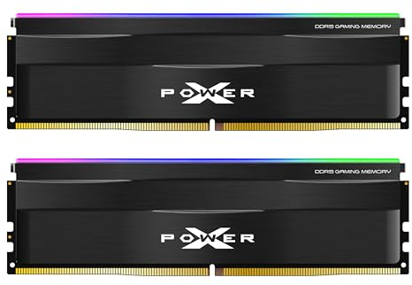 Silicon Power DDR5 64GB (2x32GB) RGB 6000MT/s (PC5-48000) 288-pin CL30 1.35V UDIMM Desktop Memory Module RAM SP064GXLWU60AFDF Black RGB