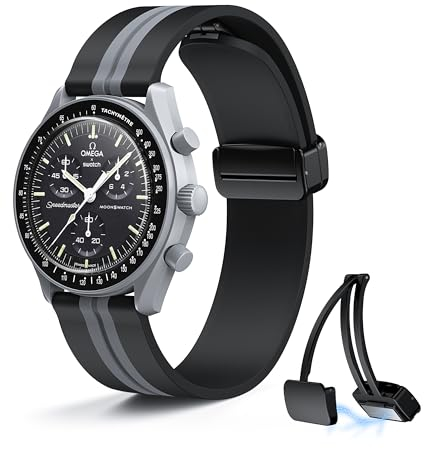 Stanchev Armband für Omega x Swatch MoonSwatch, 20 mm, weiches Silikon, Schnellverschluss, Magnetschnalle, wasserdicht, Ersatzband für Swatch Omega, Herren und Damen, 20 mm