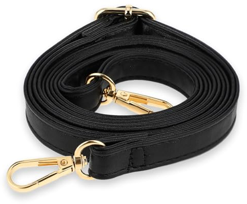 Amabro Verstellbarer Schultergurt, 85–150cm Frauen Leder Schulterriemen Trageriemen Taschengurt Schwarz Taschenriemen für Damen Taschen Handtasche Umhängetasche