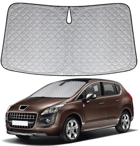 Opaltool Parasol Coche Delantero Plegable para Peugeot 3008 2008-2016 | Bloquea los Rayos Solar UV, Accesorios para Ventanas y Interior del Coche