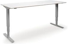 kaiserkraft | Schreibtisch Atlanta Trend | elektrisch höhenverstellbar | gerade | BxT 180x80 cm | weiß/Silber
