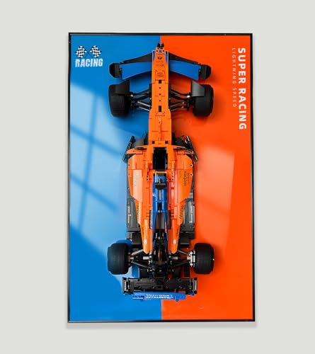 ICUANUTY Display Wandtafel für LEGO 42141 F1 Technic McLaren Formel 1 Rennwagen, Erwachsene Dekorative Gemälde, Display Wandtafel für Lego-Modellauto, Größe: 75x45 cm, für Lego-Modelle nicht enthalten