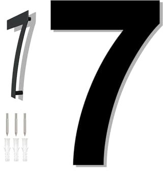 HKFENG 8 inch Large House Numbers Plates for Outside Floating Stainless Steel 304 Home Street Number Sign Door Numbers Screw On Address Door Number for Outside Easy to Install Matte Black