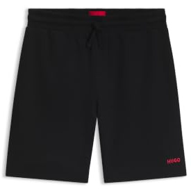 HUGO Herren Austin Shorts Pyjama-Shorts mit Waffelstruktur und Logo-Stickerei