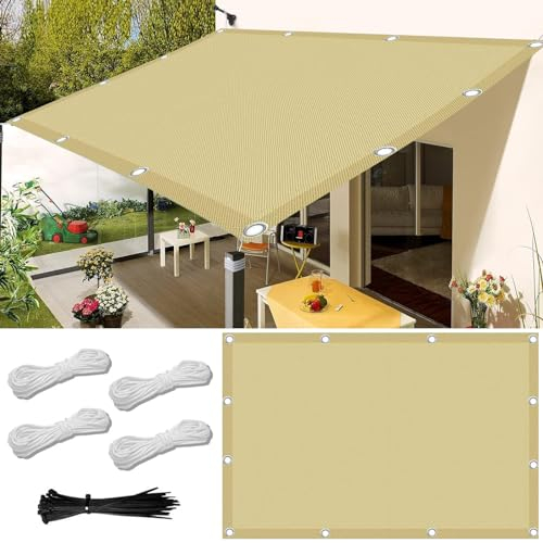 Sonnensegel Wasserdicht,Sonnensegel Rechteckig 1.5x2m,Schattierungsnetz Inkl Befestigungsseilem,Segeltuch Wasserdicht,Sonnenschutz Balkon Ohne Bohren,für Balkon Terrasse Garten.
