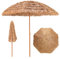 COSTWAY Parasol Hawaïen en Paille de PlastiqueΦ205CM, Parasol de Plage Inclinable, Parasol Exotique de 222 CM de Hauteur, Parasol Tropicale à 8 Baleines, pour Balcon, Jardin, Piscine(Naturel)