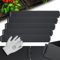 GARDEBRUK® Rasenkante verzinkt 5m 10m 15m 20m 25m 30m 35m 40m 45m 50m 100x15cm oder 100x18cm verzinkt Handschuhe Beeteinfassung Mähkante Palisade Metall, Schwarz (Länge 25m - Höhe 15cm)