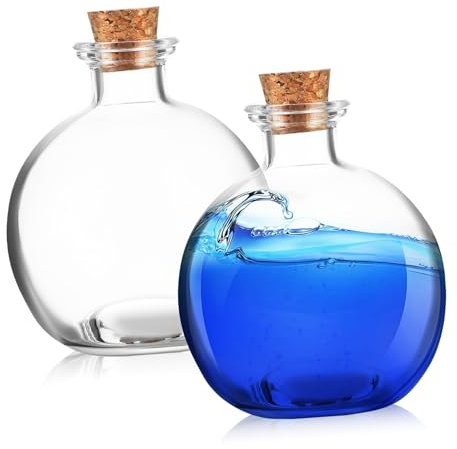 Yardenfun 2piezas Tarros De Vidrio con Tapa De Corcho para Terrario Plantas Hidropónicas Contenedor para Micro Paisaje Decorativo