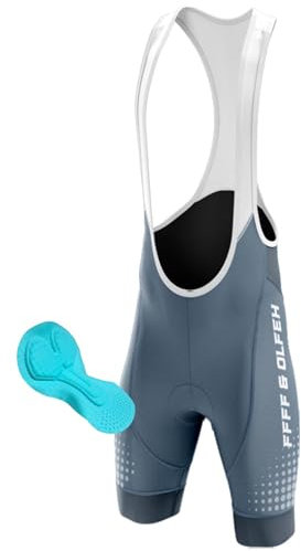 Salopette da Ciclismo,Bib Shorts, Salopette Corta Uomo,Gel Salopette Pantaloncini Corti Imbottiti Set di Abbigliamento Ciclista (9,6XL)