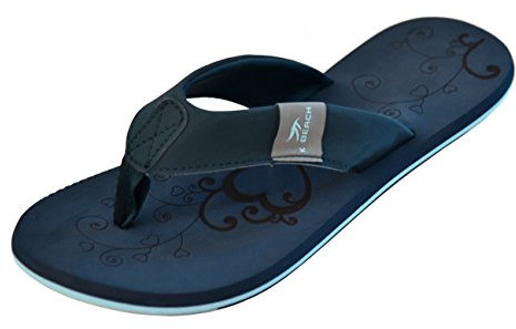 MADSea Women's Toe Post Mules Beach Woman Toe Separator Flip Flop Thong Sandals Summer Beach, Dark blue, light blue., 9 UK