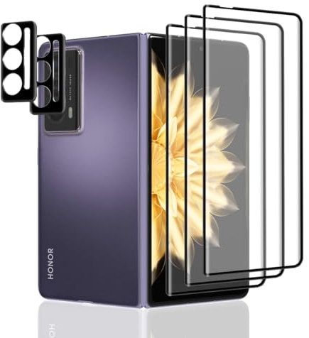 Rnnmeeko 3+2 Pezzi Vetro Temperato per Honor Magic V2 Pellicola, Honor Magic V2 Pellicola Vetro e Pellicola Fotocamera, Senza Bolle Ultra HD Anti Graffio Schermo Pellicola per Honor Magic V2