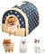 Umllpet Katzenhaus für Draußen,Hundebett Hundehütte Indoor mit Abnehmbarer Matte, Tragbar Katzenbett Höhle,Blau Hundehaus für Drinnen zum Kleine Hunde Katzen Hasen Kaninchen (37 * 32 * 30cm)