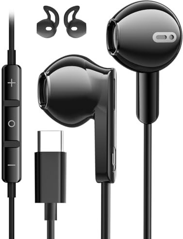 Cascos USB C para Samsung Galaxy S24 S23 S25 Ultra S22 A54 A53 5G Auriculares Tipo C con Micrófono Control Volumen Auriculares con Cable Tipo C para iPhone 15 Pro MAX Google Pixel 8 7 Xiaomi 14