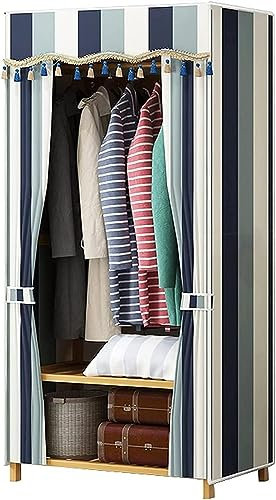 CZAOERXB Armario portátil Armario de Tela Armarios de Tela para Dormitorio,ensamblaje de Madera Maciza Armario Colgante Organizador de Almacenamiento Ropa de Mujer Abierta Divisores de gua