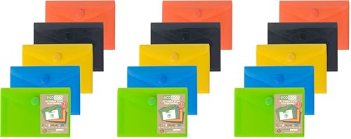 eco-eco A7 50% Recycelt Press Stud Wallets (Packung mit 5) (Packung mit 3)