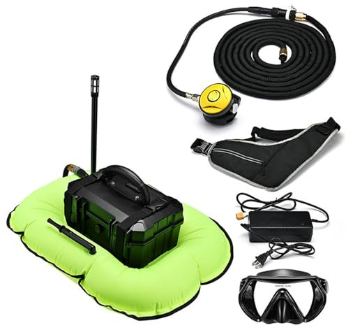 Ventilador de buceo recargable, respiración de buceo de 3/5,5 horas, tanque de buceo portátil, compresor de aire impermeable, para exploración submarina y pesca.,Green-80000mAh