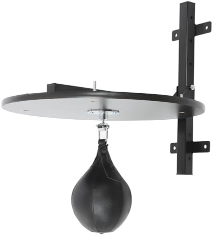 Speed Bag Plattform Für Boxtraining Mit Stahl Holz Und PU 30 cm Höhenverstellbar Leise Wandmontage Home Gym Fitnessstudio Boxsack Speedball Punchingball Reflexball Erwachsene