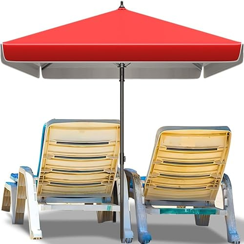 YFQYRB Parasol Exterior 2x2m 1.8x2.2m 2.5x2.5m 2.2x2.8m 2.5x3.2m 3x3m, Sombrilla Terraza Portátil, Parasol para Jardín Rectangular(Red,3x3m/10x10ft)