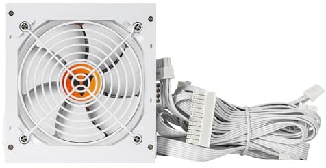 VIDA 500W ATX PSU, 80 Plus Bronze, Fluid Dynamic Ultra-Quiet Fan, PCIe, Flat White Cables, Power Lead Not Included, White