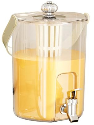 Bebida dispensiva - 5 litros de agua y cóctel Fuente | Distribuidor de bebidas frías con grifo y filtro, recipiente antifinado para recepciones de bebidas restaurantes al aire libre picnics