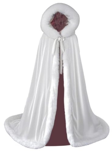 HiyyFloy Mantello Hanfu in Stile Cinese Invernale, Autunnale E Invernale, con Collo in Pelliccia Bianca, Mantello in Pile, Tradizionale Mantello Han, Costume per Carnevale, Cosplay E Feste