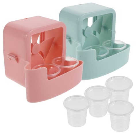 Operitacx 2 Sets Fan Ice Pack Holder with Built-in Tray for Quick Cooling and Melting Water Catch, Plastic Suspended Structure Suitable for Desktop and Bedroom Use