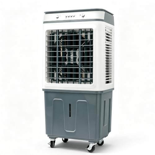 Climatizador Evaporativo Industrial, Enfriador de Aire Portátil con Acumuladores de Hielo para Grandes Espacios, Fábrica, Almacén, Restaurante, Taller, Comercial