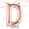 FUNXGO Folienballon Buchstaben Rosegold D - Buchstaben Luftballon Klein D - ca. 40cm Nur Luftfüllung - Ideal für Geburtstag, Hochzeit & Party Deko - Ballon Buchstabe D Rosegold